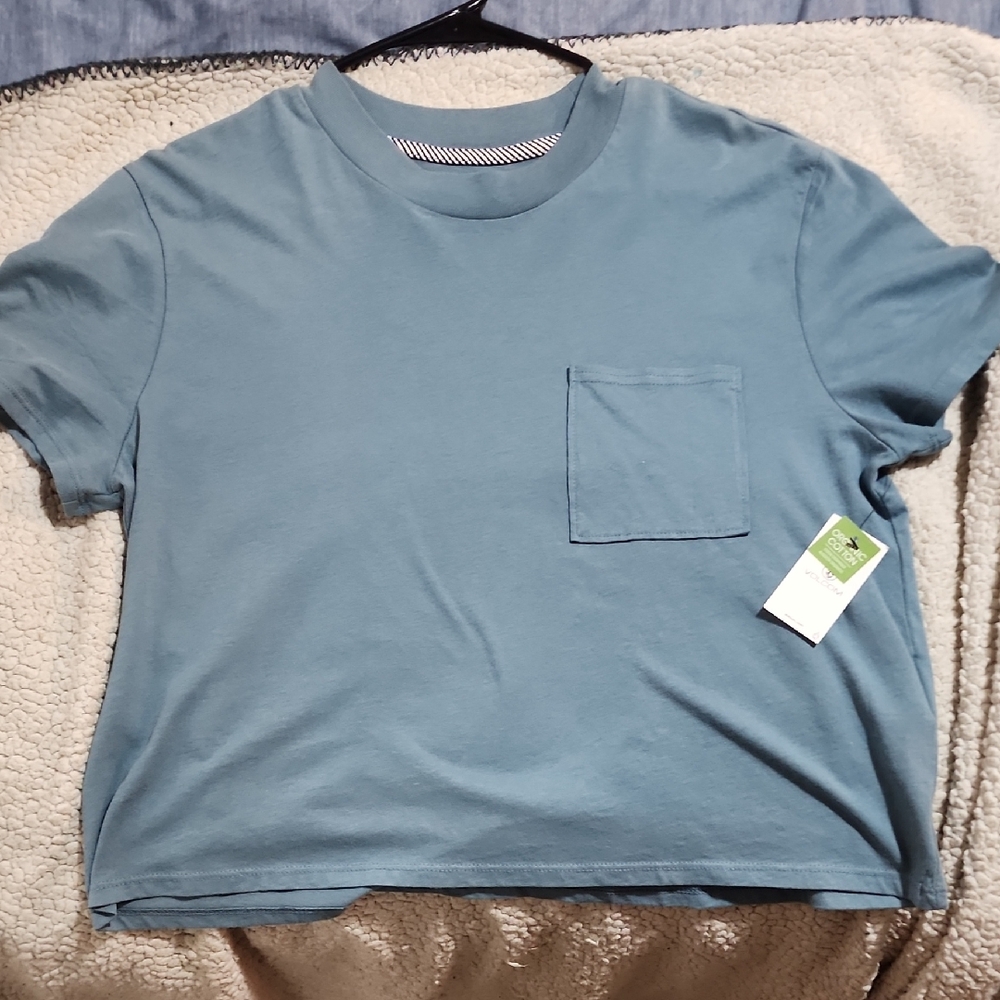 Volcom Organic Cotton Teal CROPPED T-Shirt